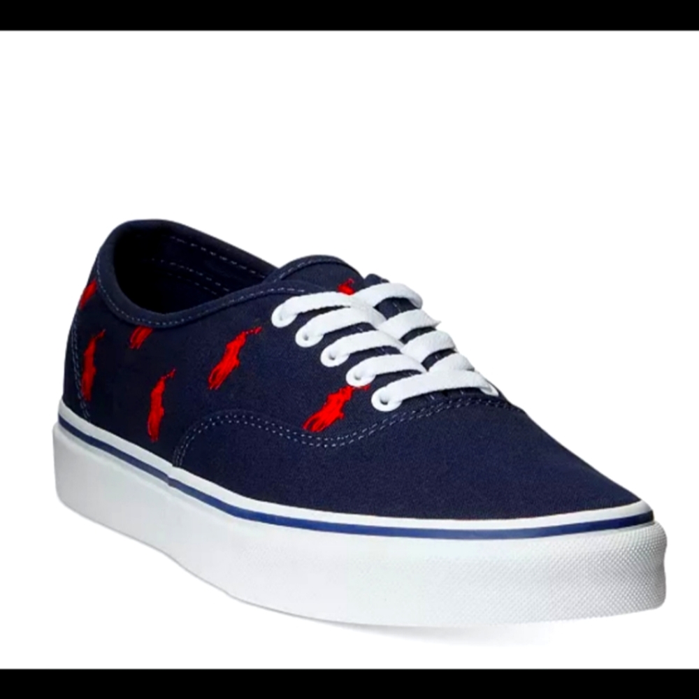 POLO RALPH LAUREN BRAND NEW Men's Keaton Allover Pony Canvas Sneaker